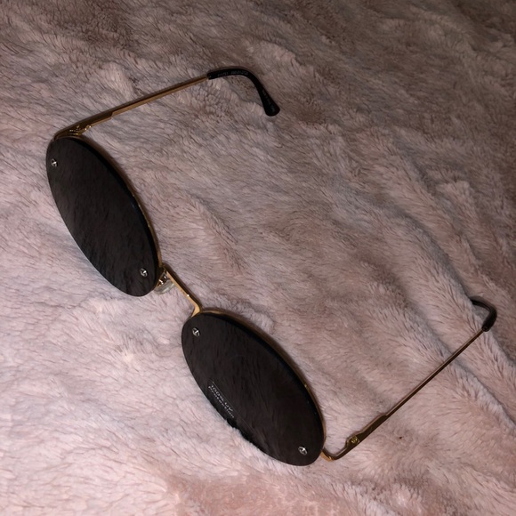 Anthropologie Round Sunglasses Hippie Boho Style LIKE NEW black & gold main image 4